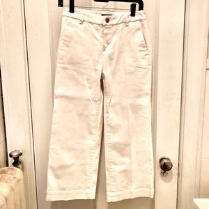 Massimo Dutti cropped white jeans size 4